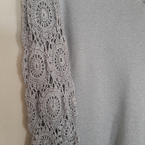 Joseph A. Metallic Silver Top - Picture 2 of 5